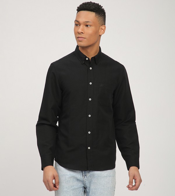 Aero Men's Logo Embroidered Long Sleeves Shirt