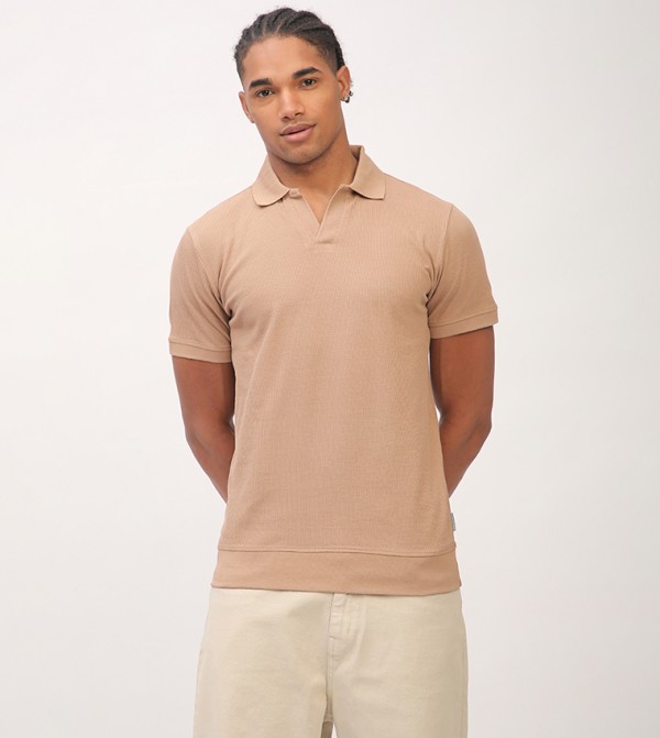 Aero Men's Textured Short Sleeves Polo T-Shirt