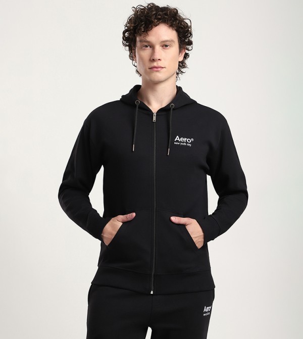 Aero Men's Logo Embroidered Hooded Jacket