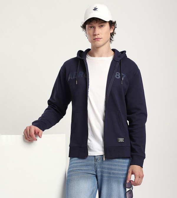 Aero Men's Logo Embroidered Hooded Jacket