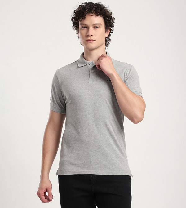 Aero Men's Logo Embroidered Polo T-Shirt