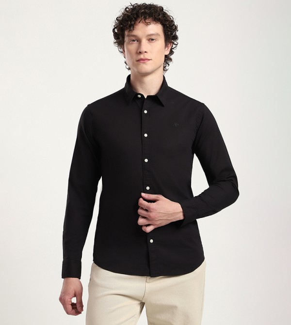 Aero Men's Logo Embroidered Long Sleeves Shirt