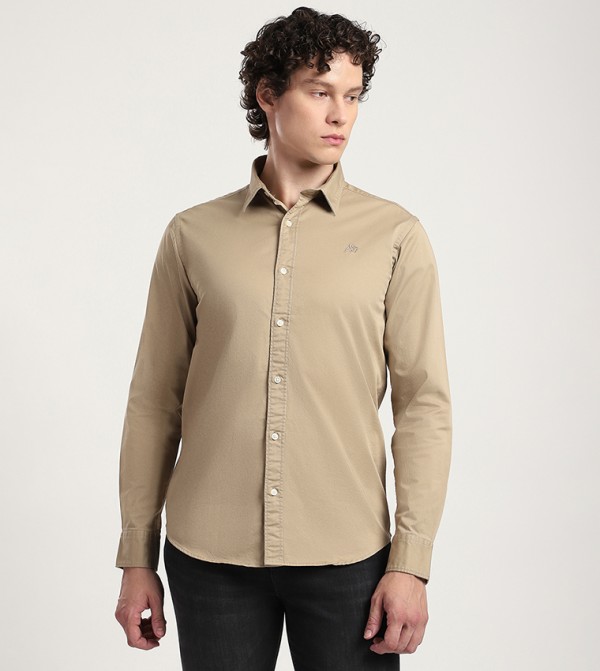 Aero Men's Logo Embroidered Long Sleeves Shirt