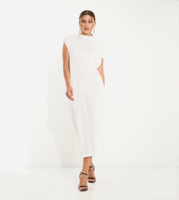 Drape Detail Midaxi Dress