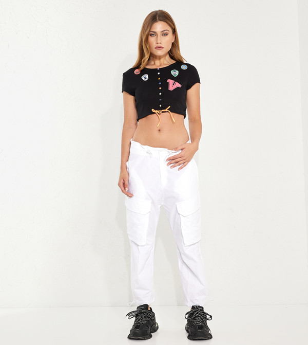 Pocket Detail Drawstring Waist Joggers