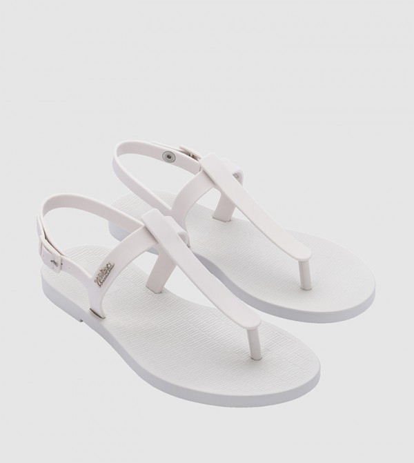 SUN VENTURA Logo Detail Flat Sandals