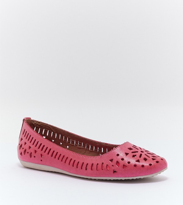 Open Work Round Toe Ballerinas