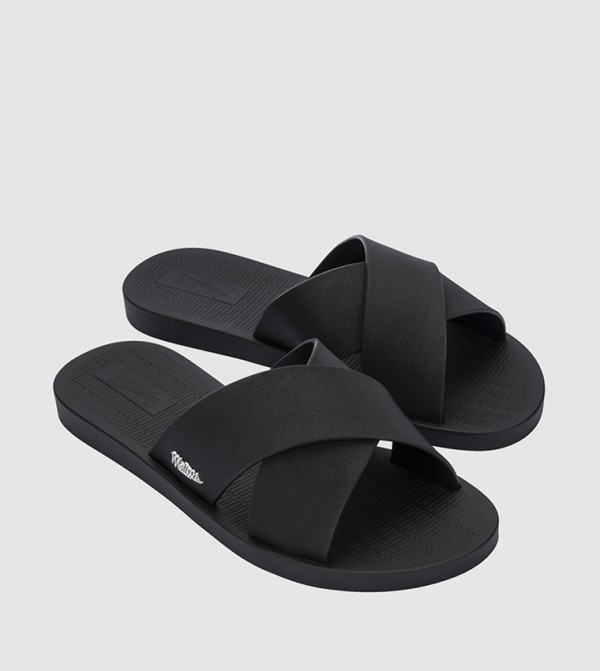 SUN CITY Logo Detail Flat Sandals