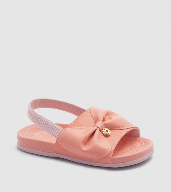 Bow Applique Slingback Comfort Sandals