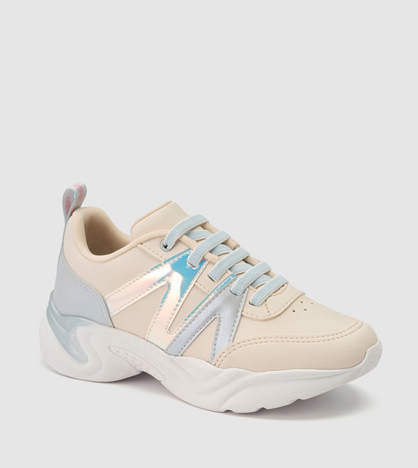 Contrast Trim Lace Up Sneakers