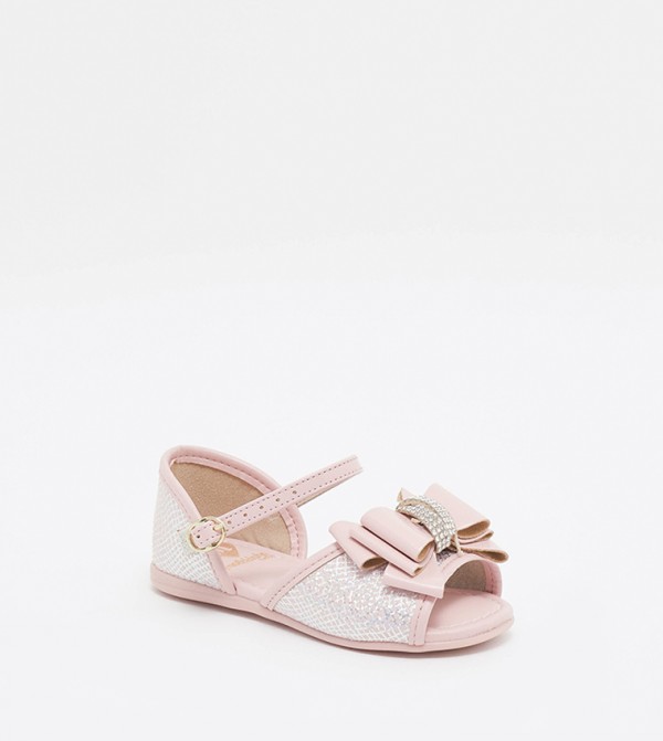 STEPHANIE Bow Detail Sandals with Buckle Closure