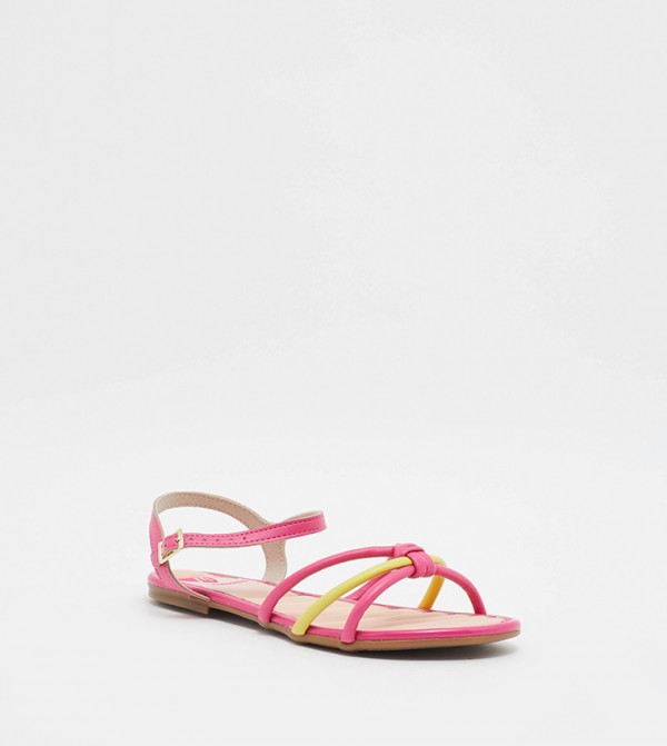 OBAID Flat Sandals with Buckle Closure