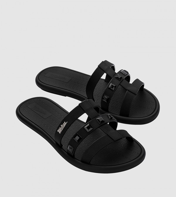 SUN ATLANTIS Logo Detail Flat Sandals