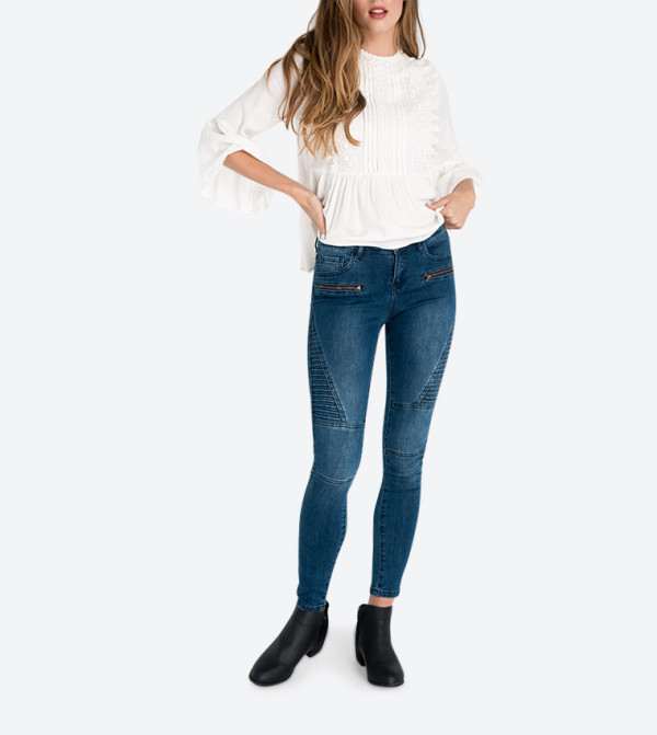 Adelena Jeans Medium Dark Blue Denim