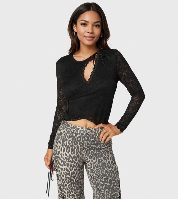 Lace Wrap Crop Top