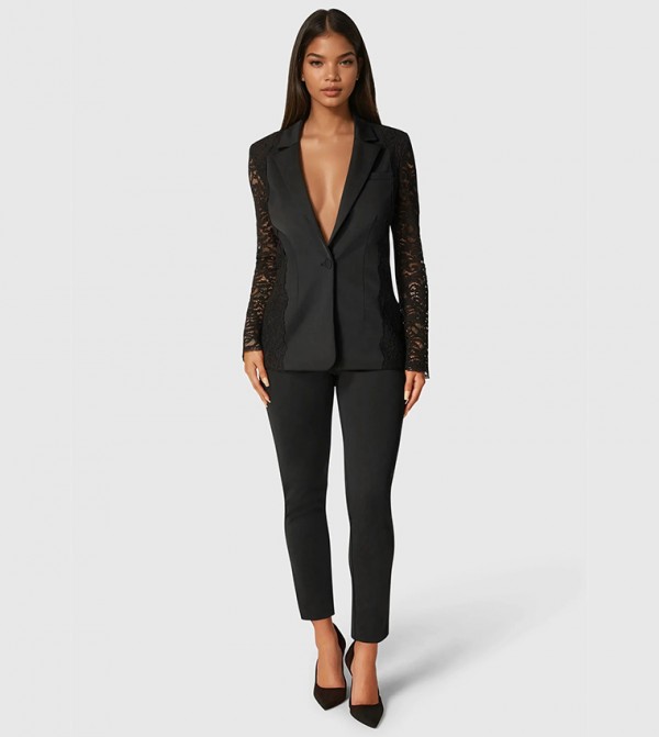 High Waist Scuba Slim Fit Pants