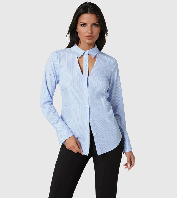 Embellished Cut-Out Detail Shirt