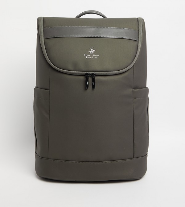 Logo Metal Zippered Backpack