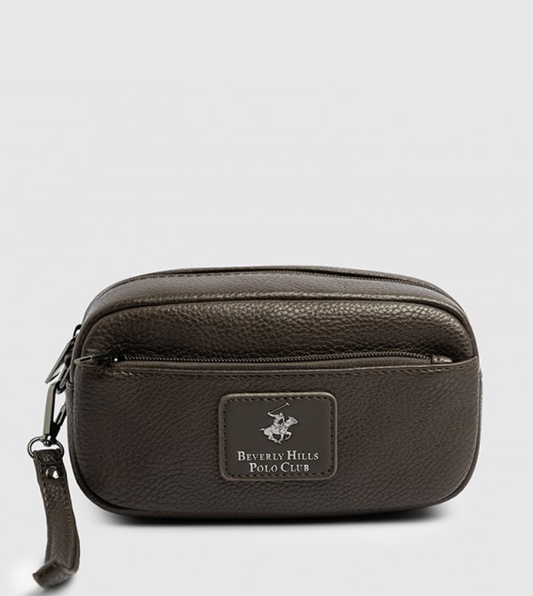 Logo Detail Zippered Travel Pouch