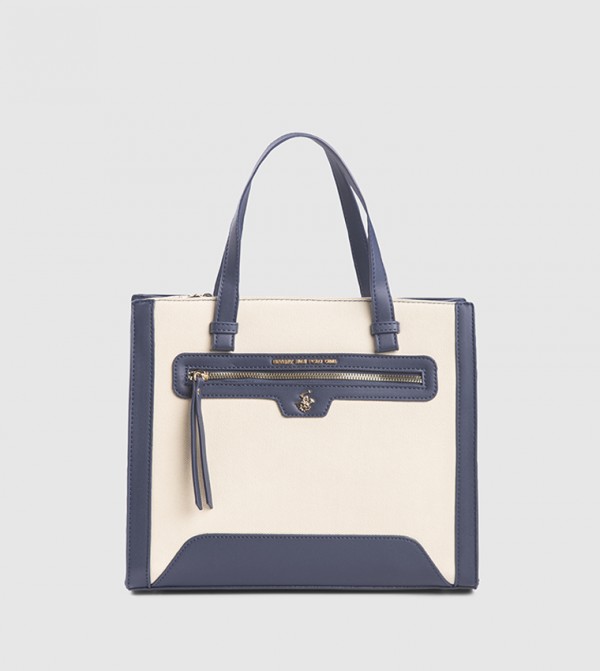Color Block Satchel Bag