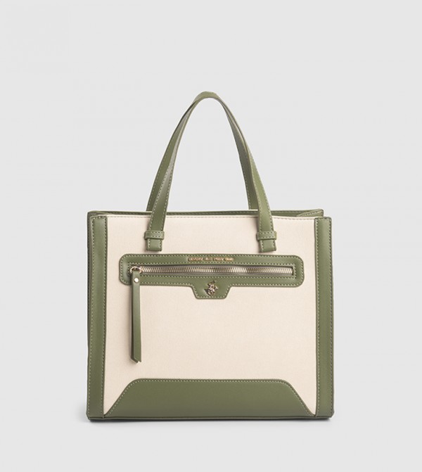 Color Block Satchel Bag