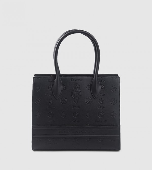 Logo Detail Zippered Tote Bag