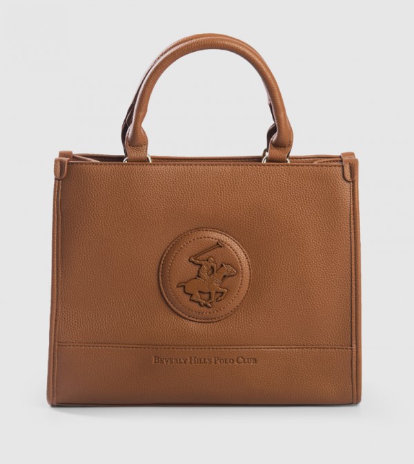 Logo Detail Zippered Tote Bag