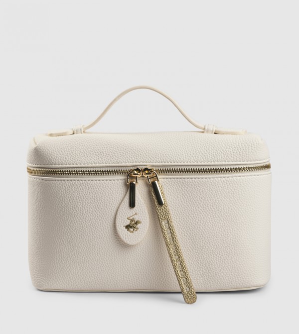 Textured Zippered Top Handle Bag