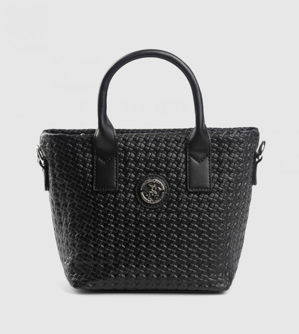 Woven Zippered Satchel Bag