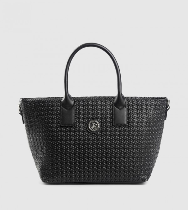 Woven Zippered Satchel Bag