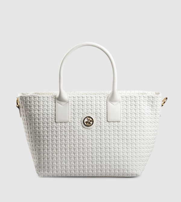 Woven Zippered Satchel Bag