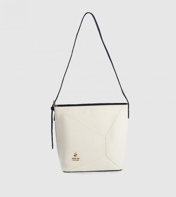 Textured Zippered Shoulder Bag