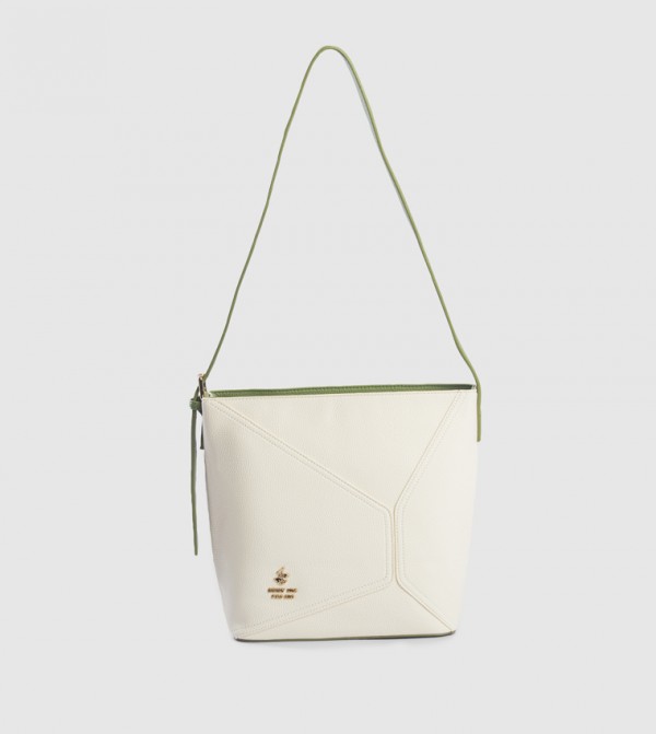 Textured Zippered Shoulder Bag