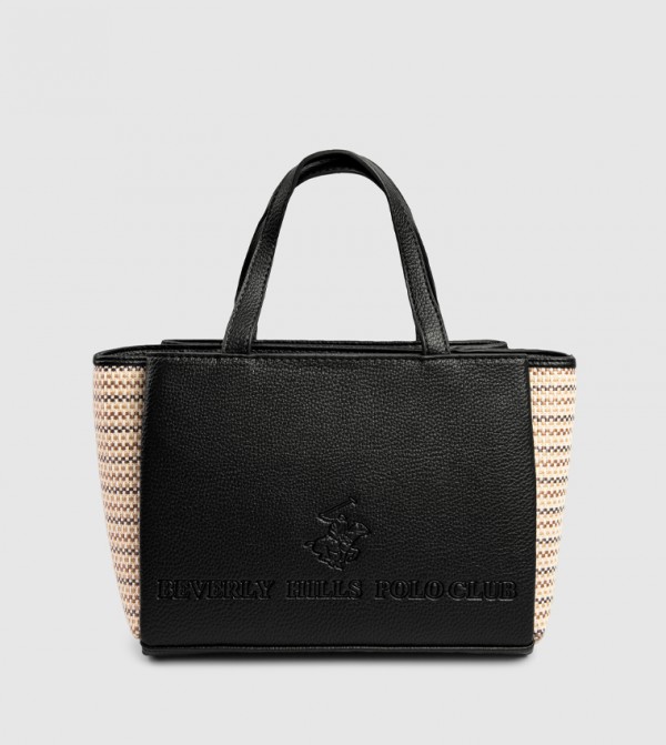 Color Block Zip-Closure Tote Bag
