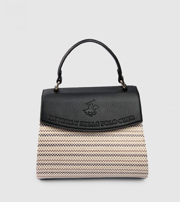 Patterned Flap Top Handle Bag