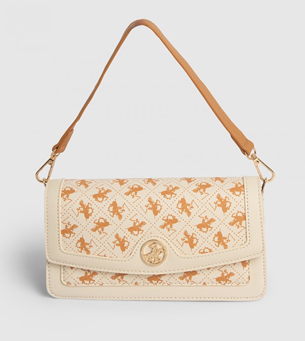 Logo Patterned Shoulder Bag