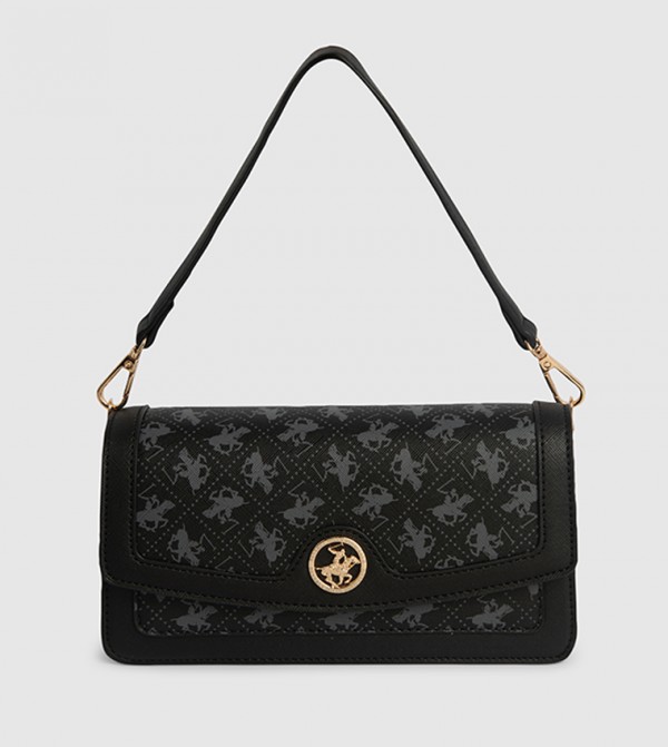 Logo Patterned Shoulder Bag