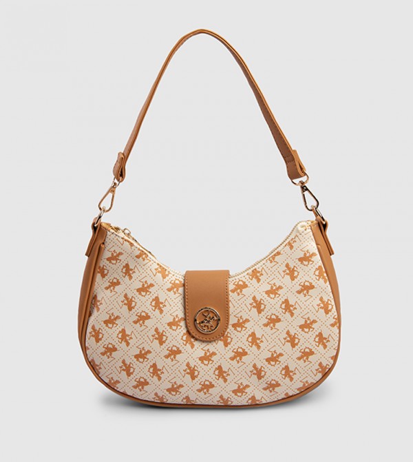 Logo Patterned Shoulder Bag
