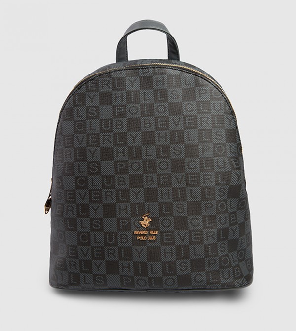 Logo Patterned Zip Around Backpack
