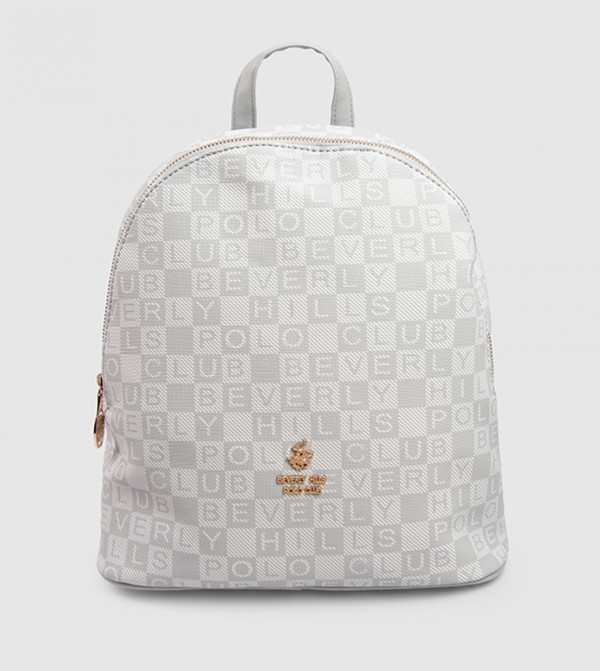 Logo Patterned Zip Around Backpack