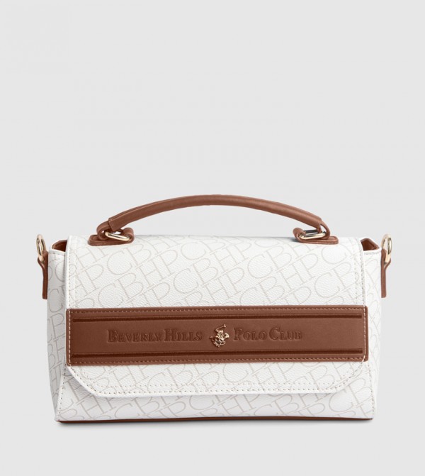 Logo Printed Top Handle Bag