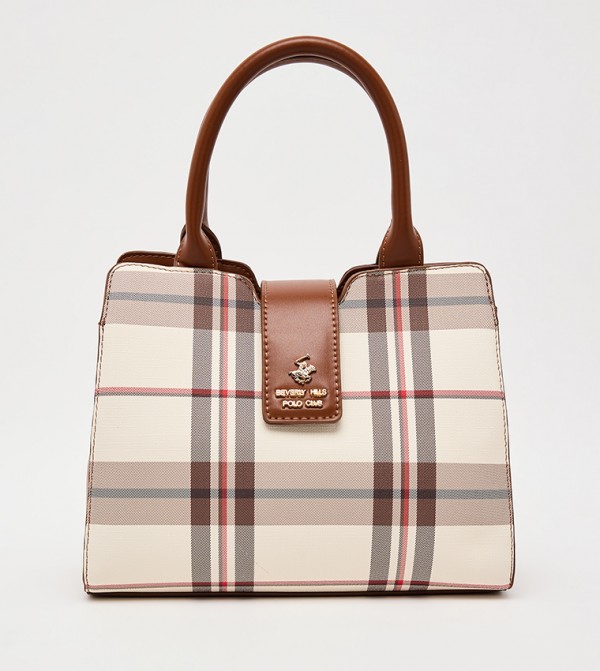 Plaid Patterned Satchel Bag
