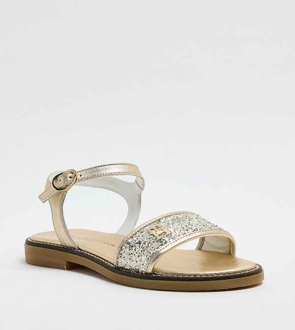 Embellished Open Toe Flat Sandals