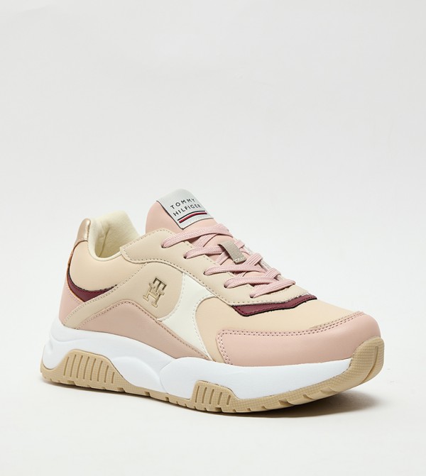 Color Block Lace-Up Sneakers