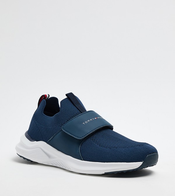 Log Detail Velcro Strap Sneakers