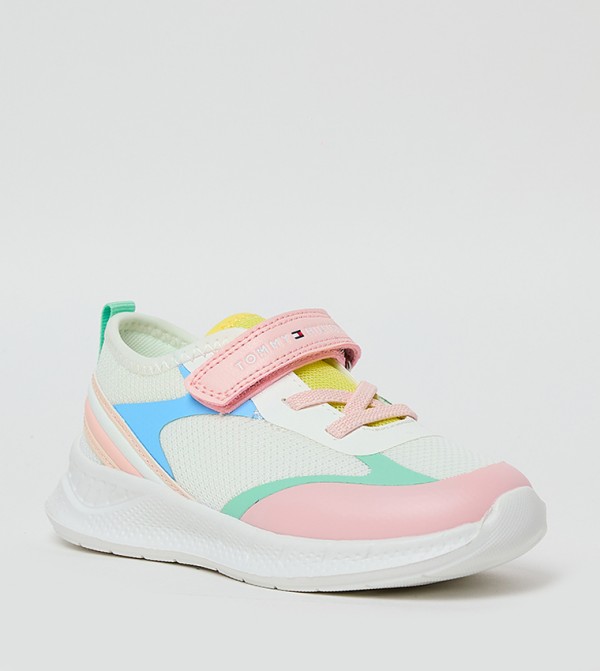 Color Block Velcro Closure Sneakers
