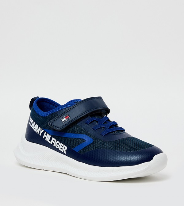 Logo Printed Velcro Closure Sneakers