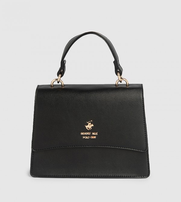 Logo Detail Flap Top Handle Bag