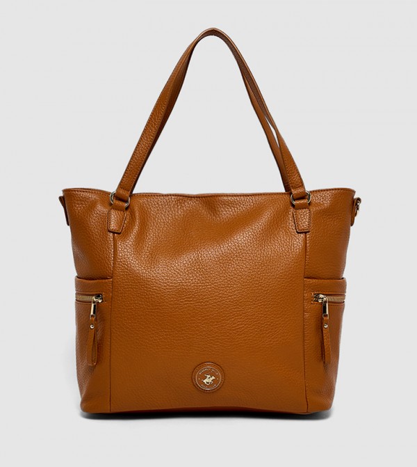 Textured Zippered Shoulder Bag