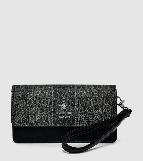 Logo Patterned Flap Crossbody Bag